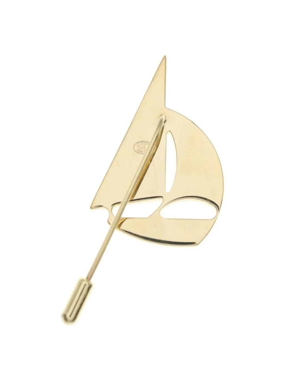 Chanel CC Logo Yacht Pin Badge Brooch Gold